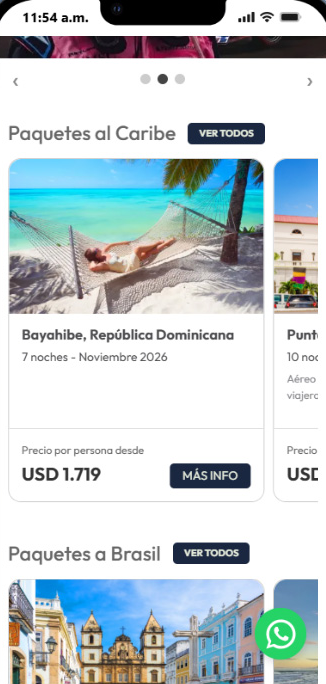 Sitio web de agencia, versión mobile